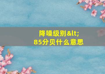 降噪级别<85分贝什么意思